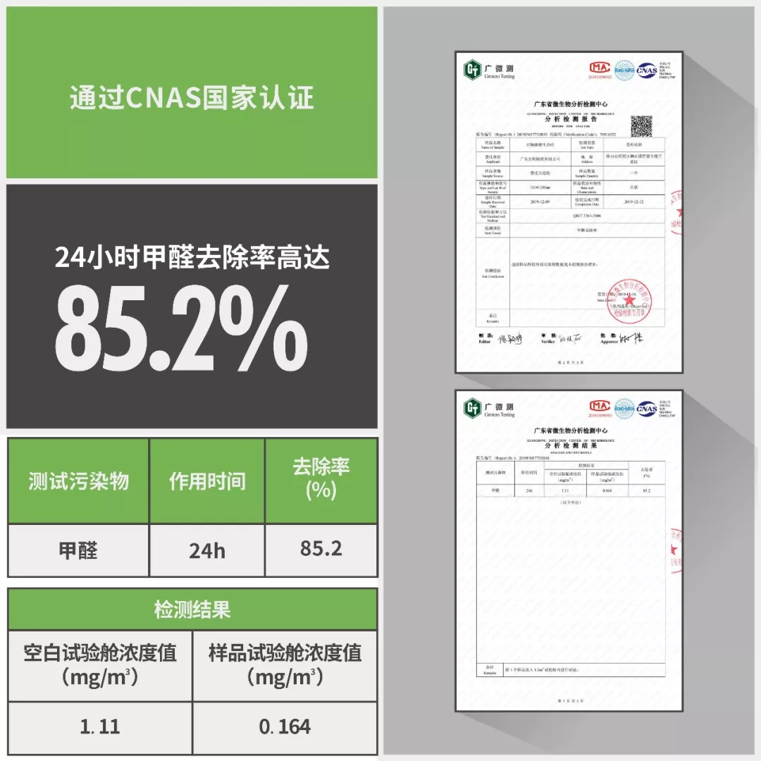 尊龙凯时官网版登录除甲醛权威检测数据