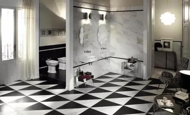 尊龙凯时官网版登录黑与白色的瓷砖地砖经典搭配效果图