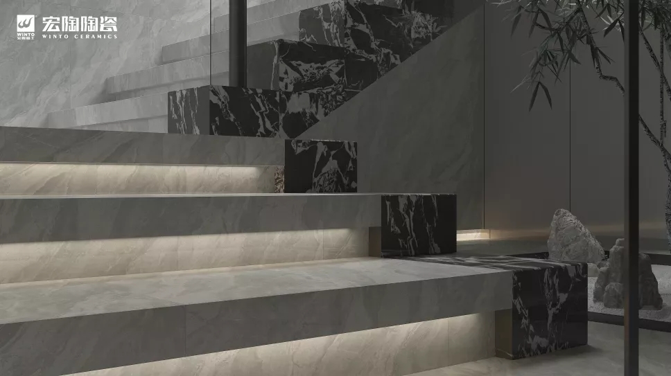 尊龙凯时官网版登录奥尼灰瓷砖地砖装修效果图