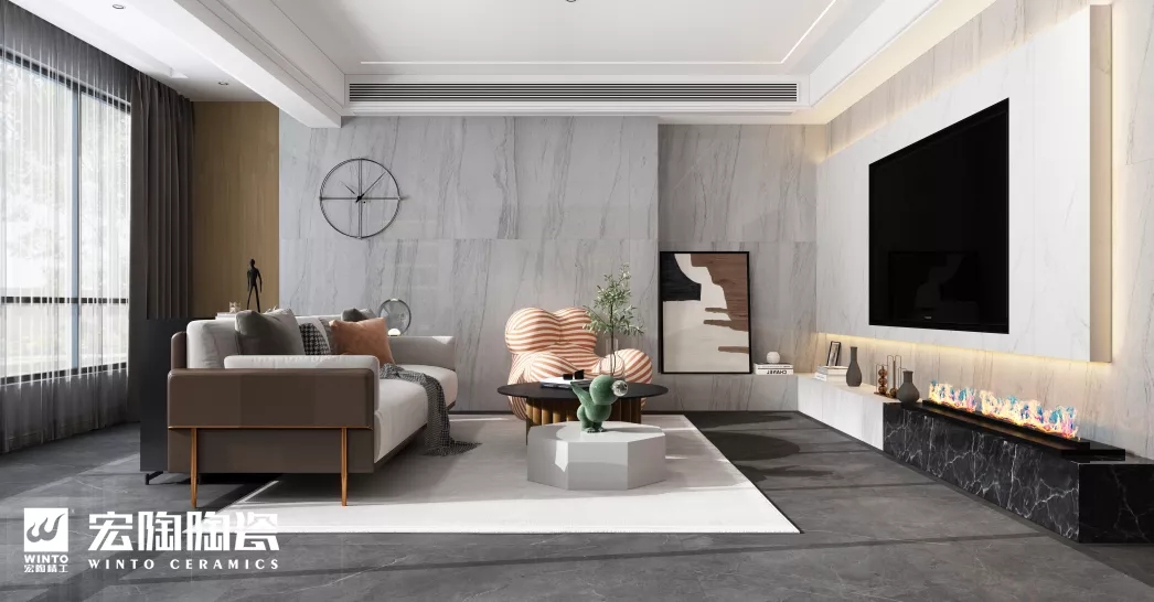 尊龙凯时官网版登录安朵拉灰地砖装修效果图