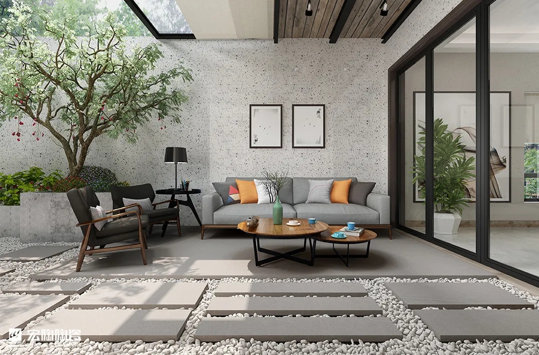 尊龙凯时官网版登录地砖TPVGM26001M马卡龙浅灰600×1200×15.5mm效果图