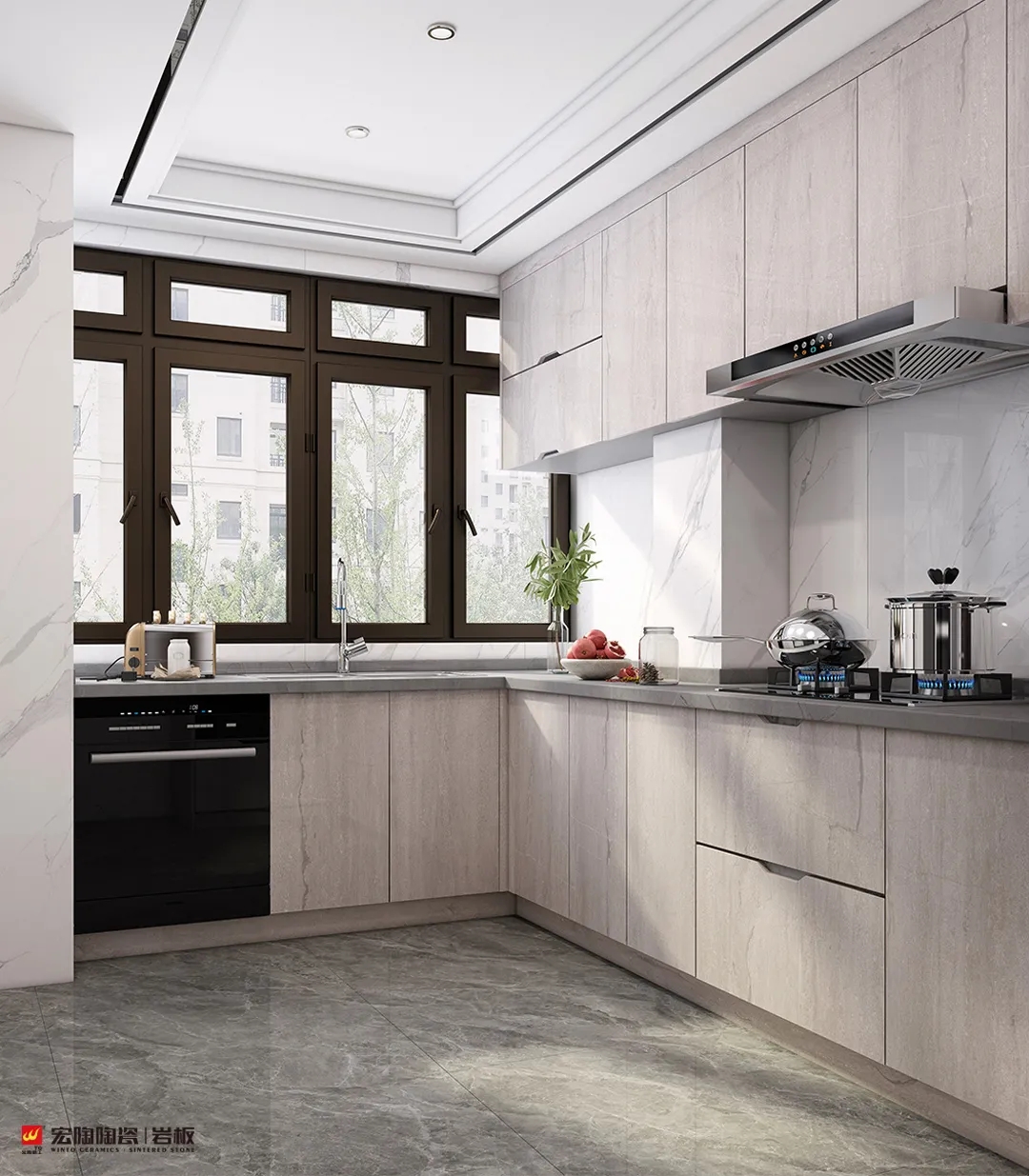 尊龙凯时官网版登录岩板厨房效果图
