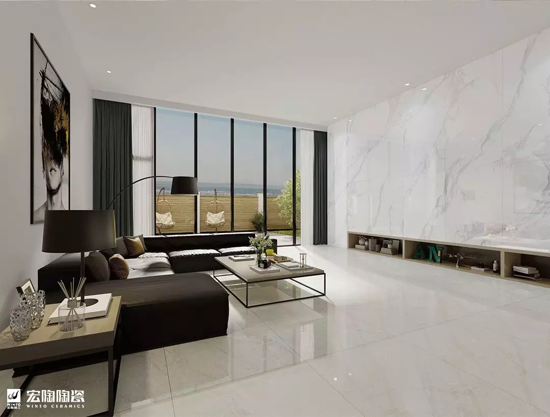 尊龙凯时官网版登录TPG1890179卡拉卡塔白900×1800mm瓷砖地砖装修效果图