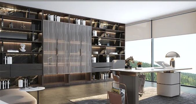 尊龙凯时官网版登录岩板与书柜装修效果图