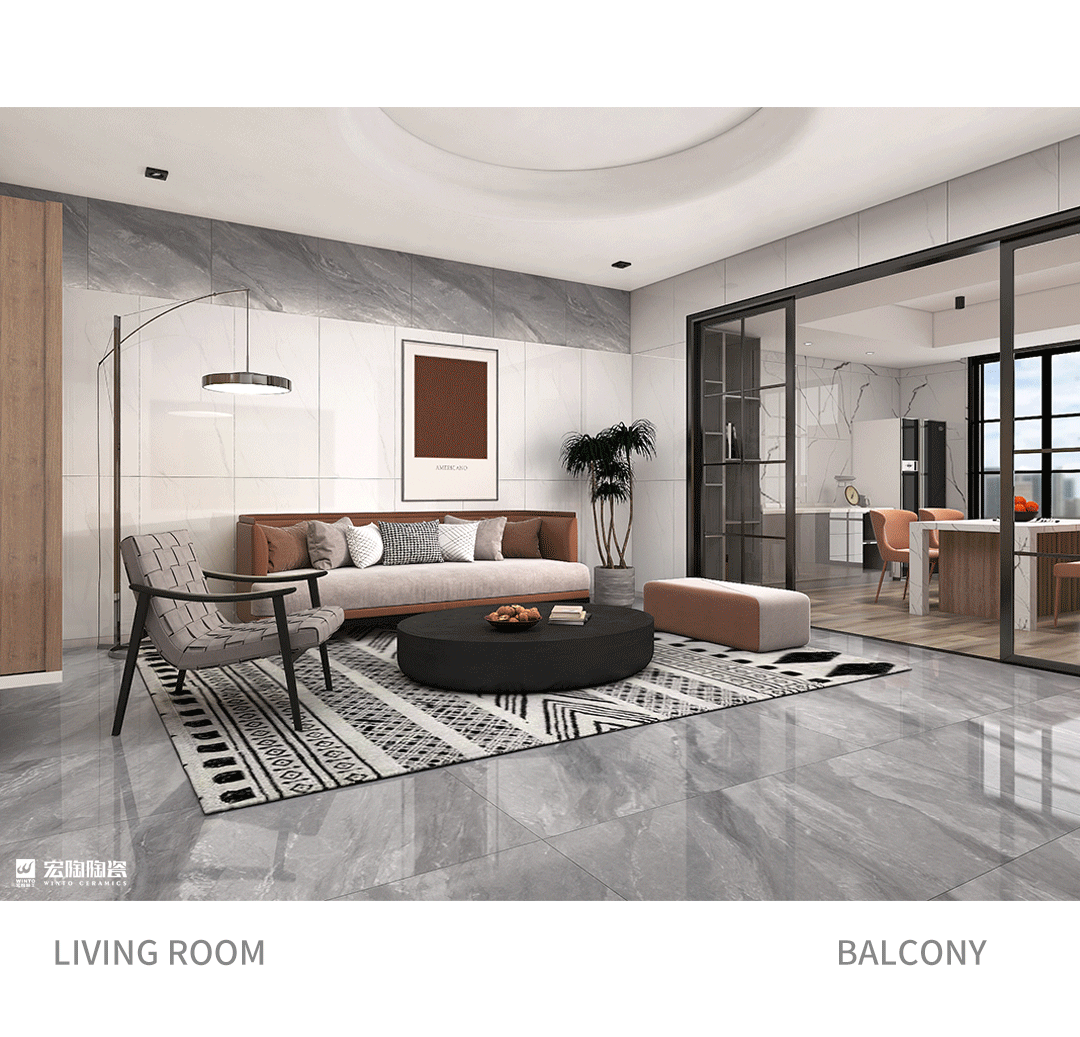 尊龙凯时官网版登录TPGR26017凝脂白瓷砖地砖装修效果图