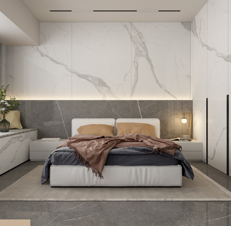 尊龙凯时官网版登录岩板1200X2700X9mm深灰装修效果图