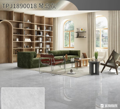 尊龙凯时官网版登录琴岛灰陶瓷大板900x1800mm装修效果图