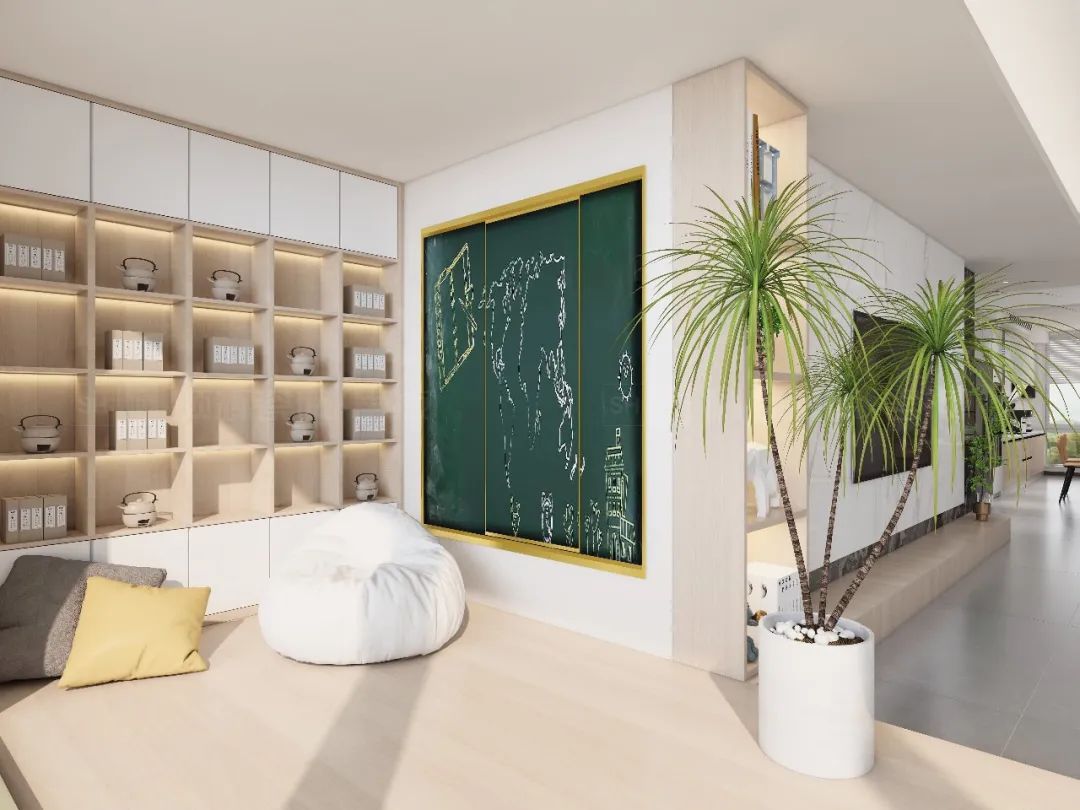 尊龙凯时官网版登录陶瓷米黄色客厅+儿童区效果图