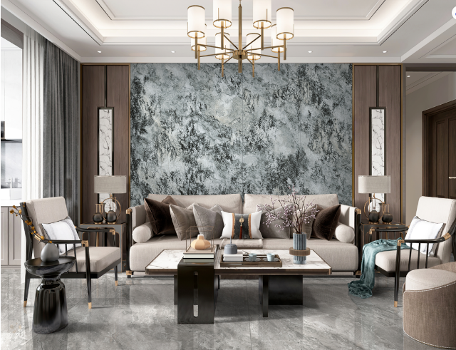 尊龙凯时官网版登录质感砖客厅装修效果图
